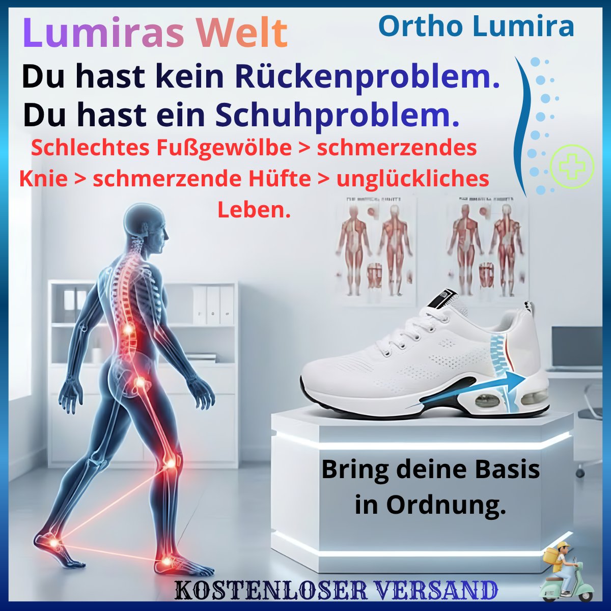 Ortho Lumira™ die Schuhe, die deine Schmerzen verschwinden lassen.